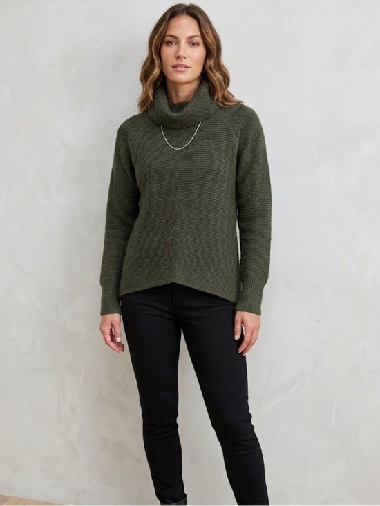 Kuhl Sweaters - KUHL Lea Pullover Olive Green Ribbed Cowl Neck Sweater Size XS